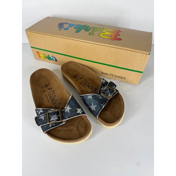 Birkenstock Birki’s Girls Madrid Sandals Canvas Stars EU 30 (US 12 Kids) America - Picture 1 of 6